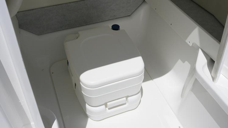 Chemical toilet installation in console